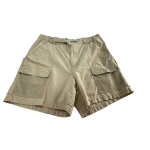 COLUMBIA Women Cargo Shorts Sz L Beige Hiking Camping Outdoors Fishing 41-11